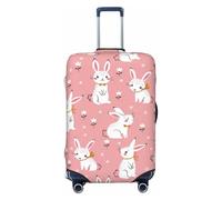 GaxfjRu Funda protectora para maleta con estampado de conejo blanco, lavable, antiarañazos, Black, XL