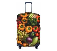 GaxfjRu Funda protectora para maleta, con estampado de frutas y verduras frescas, antiarañazos, de viaje, lavable, antiarañazos, Black, S