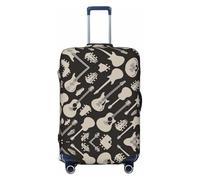 GaxfjRu Funda protectora para maleta, con estampado de guitarra, lavable, antiarañazos, Black, L