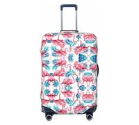 GaxfjRu Funda protectora para maleta con estampado de hojas verdes y flamencos, antiarañazos, lavable, para equipaje de viaje, Black, M