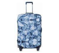 GaxfjRu Funda protectora para maleta con estampado de mármol azul oscuro, funda protectora para equipaje de viaje, lavable, antiarañazos, Black, S