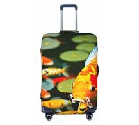 GaxfjRu Funda protectora para maleta con estampado de peces koi japoneses, lavable, antiarañazos, Black, S