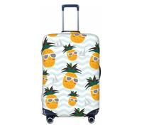 GaxfjRu Funda protectora para maleta, con estampado de piña, lavable, antiarañazos, Black, S