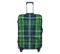 GaxfjRu Funda protectora para maleta con estampado de tartán escocés azul, funda protectora para equipaje de viaje, lavable, antiarañazos, Black, S
