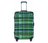 GaxfjRu Funda protectora para maleta, con estampado de tartán escocés, color azul y verde, lavable, antiarañazos, Black, L