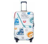 GaxfjRu Funda protectora para maleta de viaje con estampado creativo de elementos de hockey, lavable, antiarañazos, Black, S