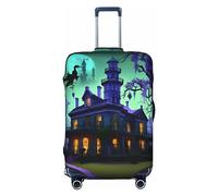 GaxfjRu Funda protectora para maleta de viaje con estampado de mansiones embrujadas, color negro, lavable, antiarañazos, Black, XL