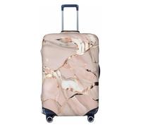 GaxfjRu Funda protectora para maleta de viaje con estampado de mármol de oro rosa, lavable, antiarañazos, Black, S