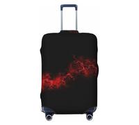 GaxfjRu Funda protectora para maleta de viaje, lavable, antiarañazos, diseño de explosión de explosión, color rojo y negro, Black, S