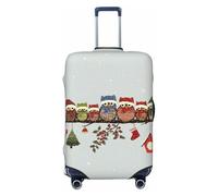 GaxfjRu Funda protectora para maleta, diseño de búhos de Navidad en rama, lavable, antiarañazos, Black, XL