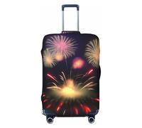 GaxfjRu Funda protectora para maleta, diseño de fuegos artificiales de explosión, lavable, antiarañazos, Black, L