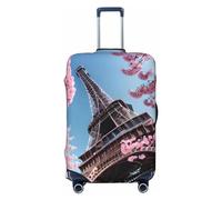 GaxfjRu Funda protectora para maleta, diseño de la Torre Eiffel de París, con pintura al óleo, lavable, antiarañazos, Black, XL