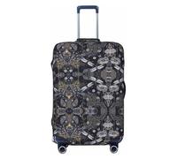 GaxfjRu Funda protectora para maleta, diseño de libélulas, color gris, lavable, antiarañazos, Black, XL