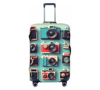 GaxfjRu Funda protectora para maleta, diseño retro de la colección de cámaras, lavable, antiarañazos, Black, M