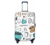 GaxfjRu Funda protectora para maleta, lavable, antiarañazos, con estampado de café delicioso, Black, M
