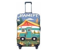 GaxfjRu Funda protectora para maleta, lavable, antiarañazos, con estampado de Happy Camper, Black, M