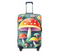 Gaxfjru Funda protectora para maleta, lavable, antiarañazos, con estampado de hongos de colores, Black, XL