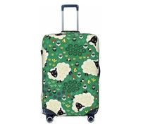 Gaxfjru Funda protectora para maleta, lavable, antiarañazos, con estampado de ovejas de dibujos animados, Black, M