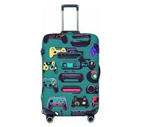 GaxfjRu Funda protectora para maleta, lavable, antiarañazos, con patrones de mando de videojuegos, Black, XL