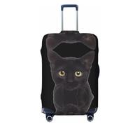 Gaxfjru Funda protectora para maleta, lavable, antiarañazos, diseño de gato lindo negro, Black, XL