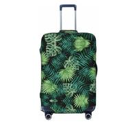 Gaxfjru Funda protectora transparente con estampado de hojas de palmera para equipaje de viaje, lavable, antiarañazos, Black, S