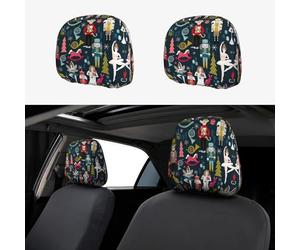 GaxfjRu Fundas para reposacabezas de coche para mujer, diseño de cascanueces y ballet, para baile de Navidad, transpirables y elásticas, accesorios para asiento de coche