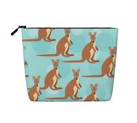 GaxfjRu Funny for Kangaroo Zoo - Bolsa de maquillaje de viaje con cremallera, organizador de maquillaje para mujer, Negro -, Talla única