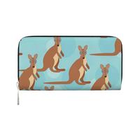 GaxfjRu Funny for Kangaroo Zoo - Cartera larga de piel con estampado de zoológico para hombre, diseño vintage