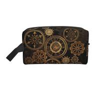 GaxfjRu Gears Clock Bronze Century Impresión Viaje Cosméticos Bag Organizador Grande Bolsa de Maquillaje Mujeres para Cosméticos Accesorios de tocador, Blanco, Talla Única, Color blanco., Talla única