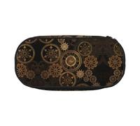 GaxfjRu Gears Clock - Estuche para lápices, diseño de siglo de bronce, gran capacidad, para el hogar, universidad, oficina, organizador para adultos, estudiantes, Negro , talla única, Lindo