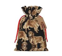 GaxfjRu Golden Retrievers - Bolsa de arpillera con estampado de Navidad, regalos de fiesta de Navidad, bolsa de regalo para regalos, varios tamaños (S, M)