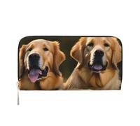 GaxfjRu Golden Retrievers - Cartera larga de piel con estampado vintage para hombre, tarjetero para tarjetas de crédito