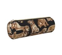 GaxfjRu Golden Retrievers - Estuche de piel con cremallera para bolígrafos y lápices, bolsa suave