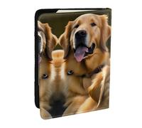 GaxfjRu Golden Retrievers - Funda para pasaporte con impresión para viajes, organizador de viaje, funda para tarjetas de crédito, Black, Talla única