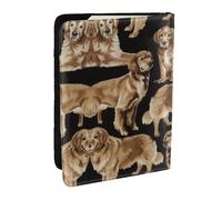 GaxfjRu Golden Retrievers - Funda para pasaporte con impresión para viajes, organizador de viaje, funda para tarjetas de crédito, Black, Talla única