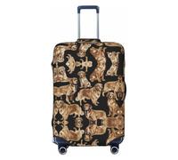 GaxfjRu Golden Retrievers - Funda protectora para maleta de viaje, lavable, antiarañazos, Black, S