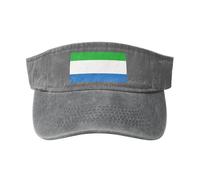 GaxfjRu Gorra de protección solar transpirable con bandera de Sierra Leona para mujer, para golf, tenis, correr, uso diario, gris, Talla única