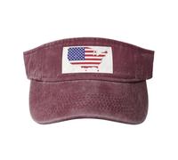 GaxfjRu Gorra de protección solar transpirable con mapa de la bandera de Estados Unidos para mujer, para golf, tenis, correr, uso diario, rosso, Talla única