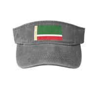 GaxfjRu Gorra de protección solar transpirable para mujer, diseño de bandera de la República de Chechenia, para golf, tenis, correr, uso diario, gris, Talla única