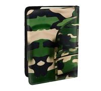 GaxfjRu Green Army - Funda de piel con estampado digital de camuflaje para pasaporte, impermeable, para viajes, para mujeres y hombres, Black, Talla única