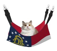 GaxfjRu Hamaca ajustable con bandera del estado de Georgia para gatos, para ventana, acogedora cama de terciopelo para mascotas y descanso para gatitos