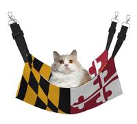 GaxfjRu Hamaca ajustable con bandera del estado de Maryland para gatos, para ventana, acogedora cama de terciopelo para mascotas y descanso para gatitos