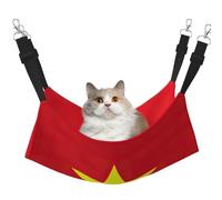GaxfjRu Hamaca ajustable con bandera vietnamita, hamaca para ventana, acogedora cama de terciopelo para mascotas y descanso para gatitos
