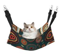 GaxfjRu Hamaca ajustable con diseño floral de círculos étnicos para ventana, acogedora cama de terciopelo para mascotas y descanso para gatitos