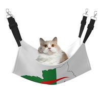 GaxfjRu Hamaca ajustable con mapa de la bandera de Argelia para ventana, acogedora cama de terciopelo para mascotas y descanso para gatitos