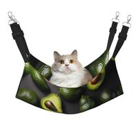 GaxfjRu Hamaca ajustable con patrón de frutas de aguacate para ventana, acogedora cama de terciopelo para mascotas y descanso para gatitos