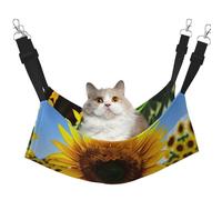 GaxfjRu Hamaca ajustable de girasol amarillo para gatos, para ventana, acogedora cama de terciopelo para mascotas y descanso para gatitos