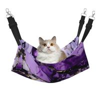 GaxfjRu Hamaca ajustable de mármol morado para gatos, para ventana, acogedora cama de terciopelo para mascotas y descanso para gatitos