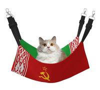 GaxfjRu Hamaca ajustable de terciopelo con diseño de bandera de Bielorrusia para ventana, acogedora cama de terciopelo para mascotas y salón para gatitos