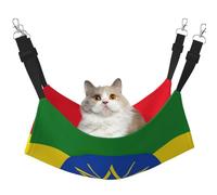 GaxfjRu Hamaca ajustable para gatos con diseño de bandera de Etiopía para ventana, acogedora cama de terciopelo para mascotas y descanso para gatitos